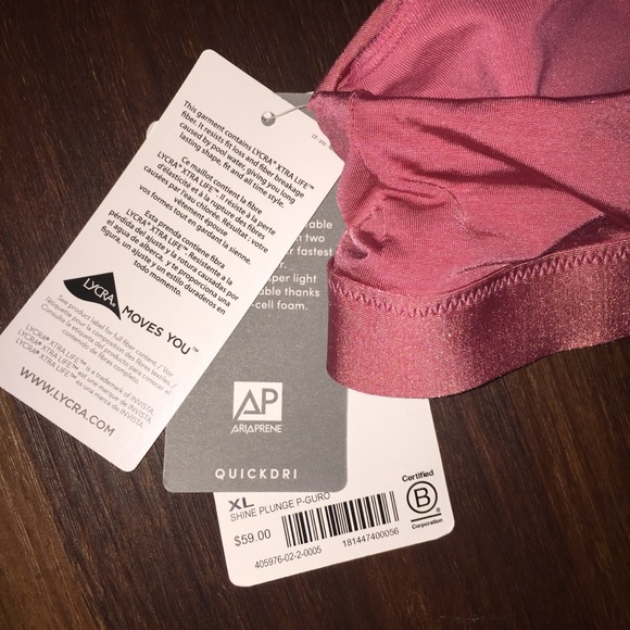 Athleta Deep Plunge Bikini Top In Shine Pink NWT - Picture 3 of 5